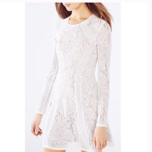 BCBGMAXAZRIA “Baylie” White Lace Long Sleeve Dress
